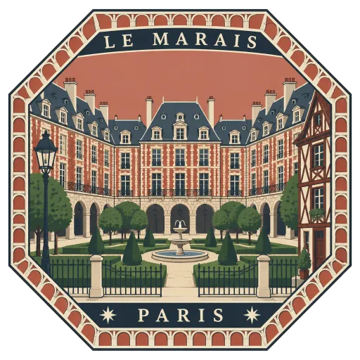 Le Marais travel stamp
