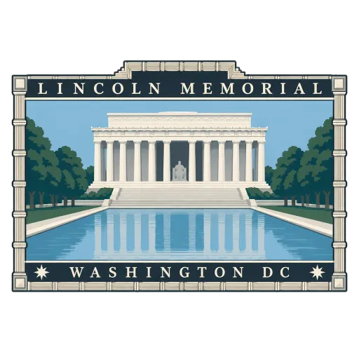 Lincoln Memorial travel stamp