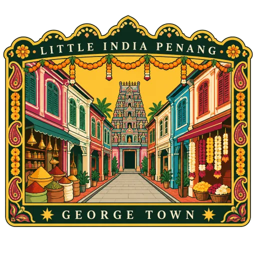 Little India Penang travel stamp