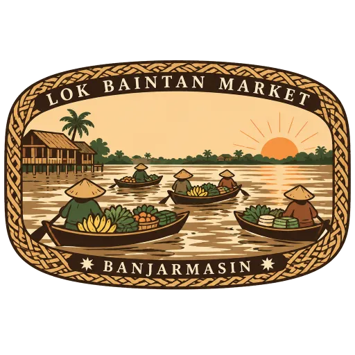 Lok Baintan Floating Market travel stamp