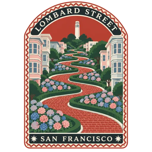 Lombard Street travel stamp
