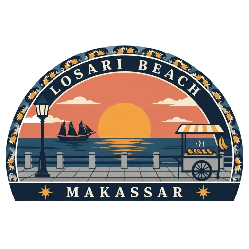 Losari Beach travel stamp