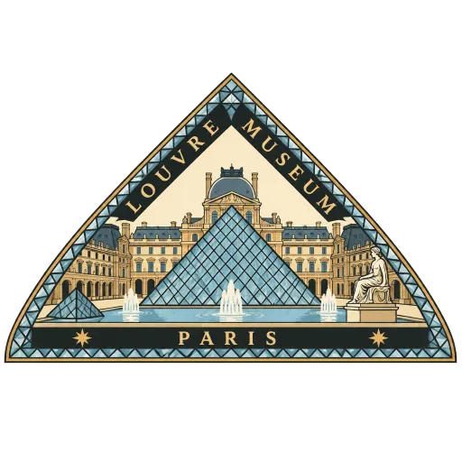 Louvre Museum travel stamp