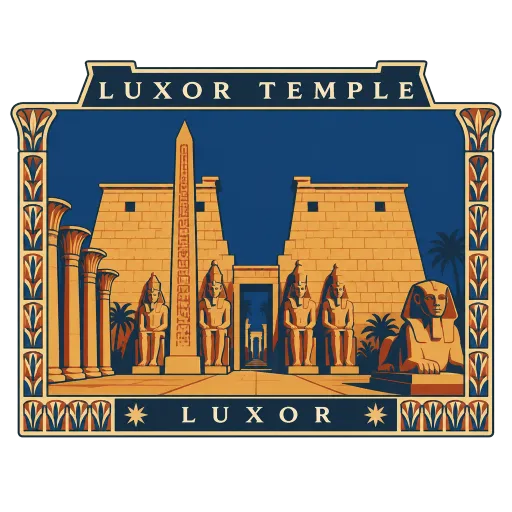 Luxor Temple travel stamp
