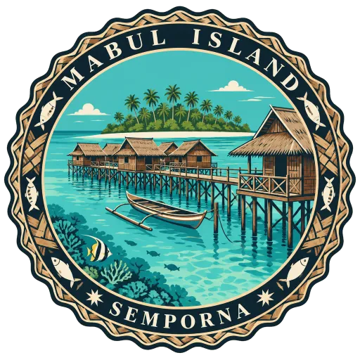 Mabul Island travel stamp