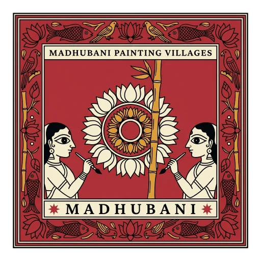 Madhubani Painting Villages travel stamp