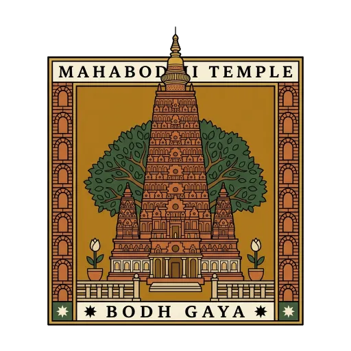 Mahabodhi Temple travel stamp