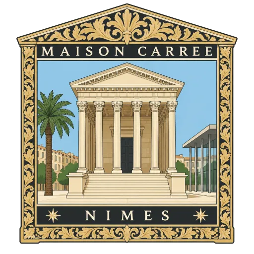 Maison Carrée travel stamp
