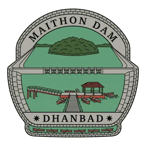 Maithon Dam travel stamp