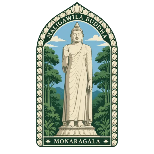 Maligawila Buddha travel stamp