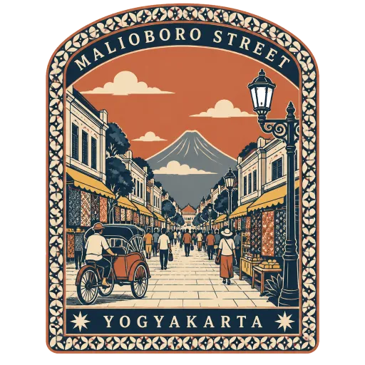 Malioboro Street travel stamp