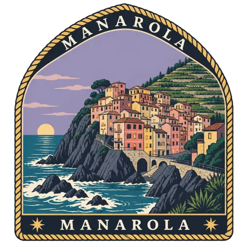 Manarola travel stamp