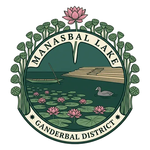 Manasbal Lake travel stamp