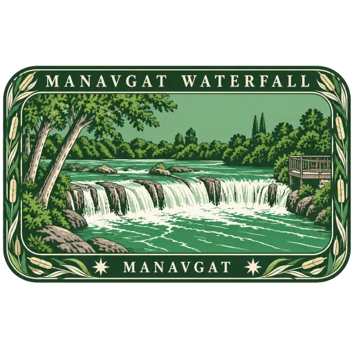 Manavgat Waterfall travel stamp