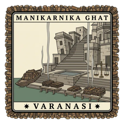 Manikarnika Ghat travel stamp