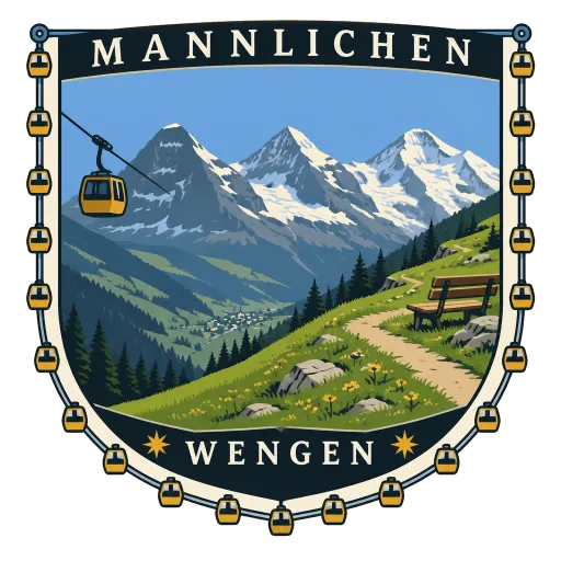 Männlichen travel stamp