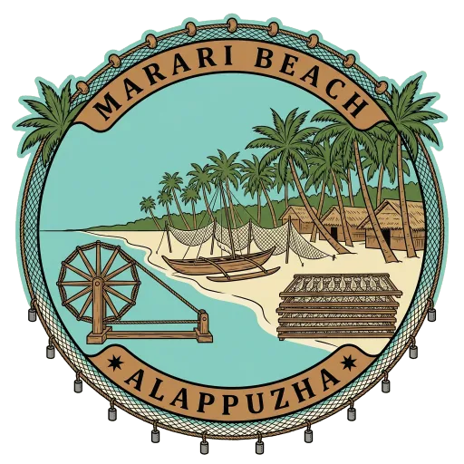 Marari Beach travel stamp