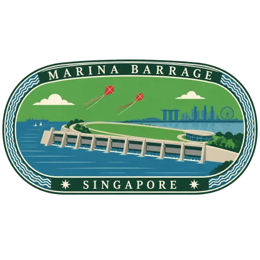 Marina Barrage travel stamp