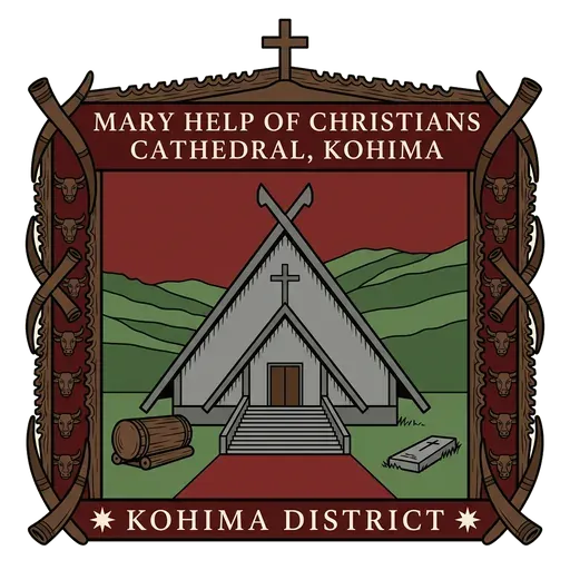 Mary Help of Christians Cathedral, Kohima travel stamp