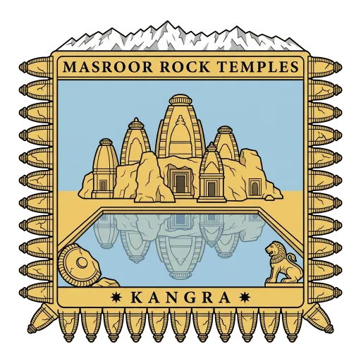 Masroor Rock Temples travel stamp