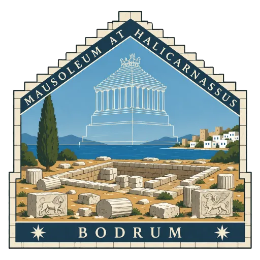 Mausoleum at Halicarnassus travel stamp