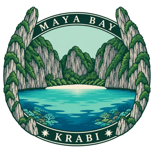 Maya Bay travel stamp