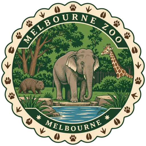 Melbourne Zoo travel stamp