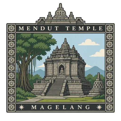 Mendut Temple travel stamp