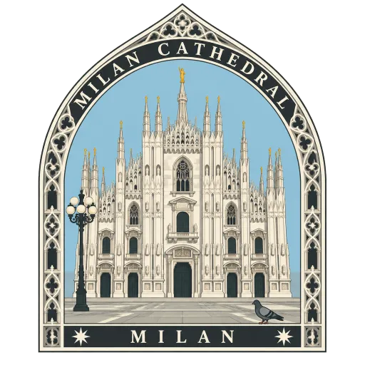 Milan Cathedral travel stamp
