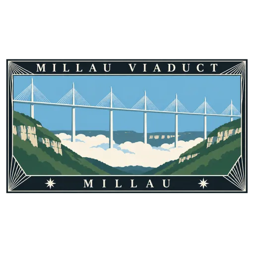 Millau Viaduct travel stamp