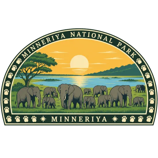 Minneriya National Park travel stamp