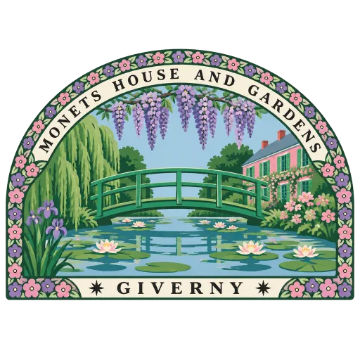 Monet's House and Gardens travel stamp