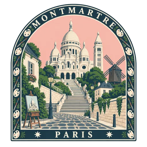 Montmartre travel stamp
