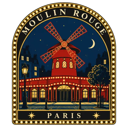 Moulin Rouge travel stamp