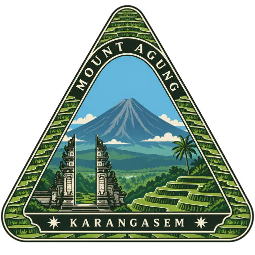 Mount Agung travel stamp