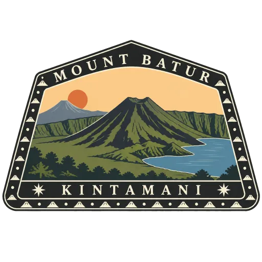 Mount Batur travel stamp