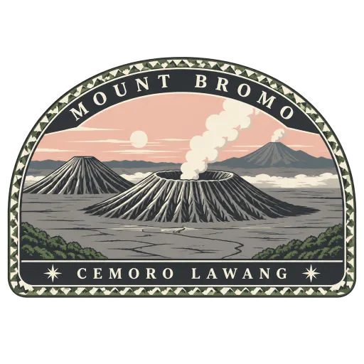 Mount Bromo travel stamp
