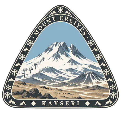 Mount Erciyes travel stamp
