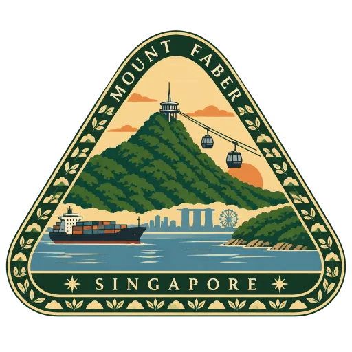Mount Faber travel stamp