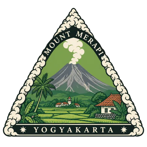 Mount Merapi travel stamp