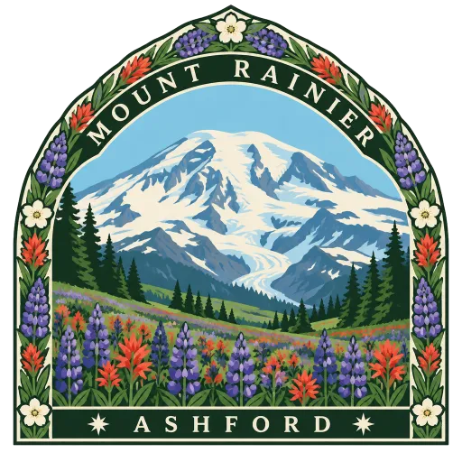 Mount Rainier National Park travel stamp