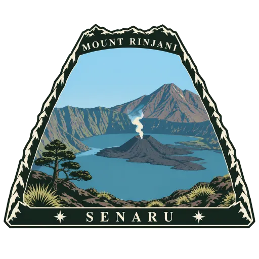 Mount Rinjani travel stamp