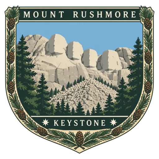 Mount Rushmore travel stamp