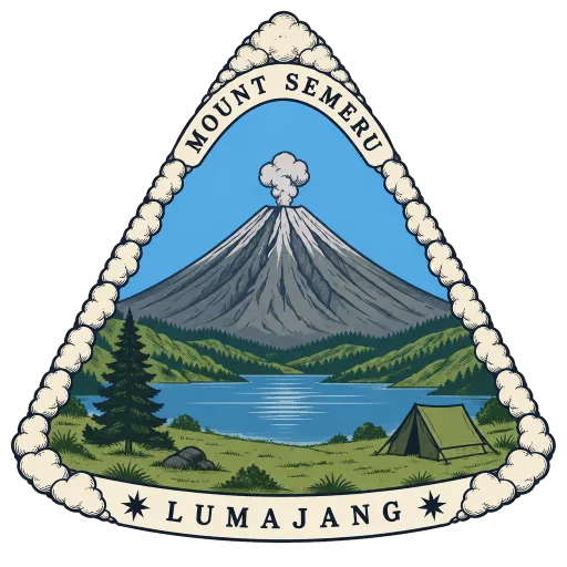 Mount Semeru travel stamp