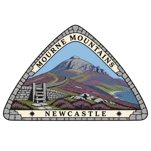 Mourne Mountains travel stamp