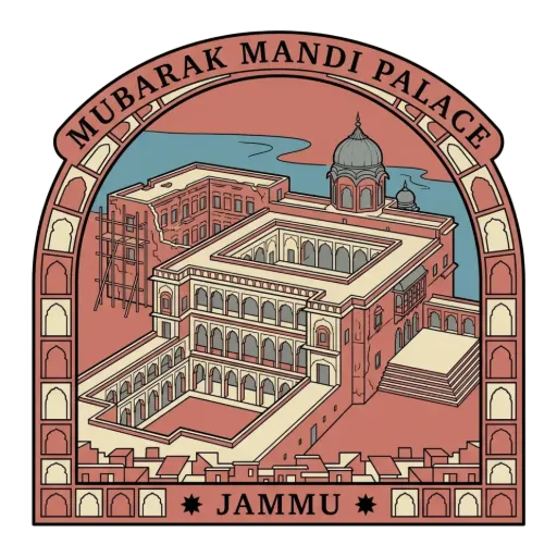 Mubarak Mandi Palace travel stamp