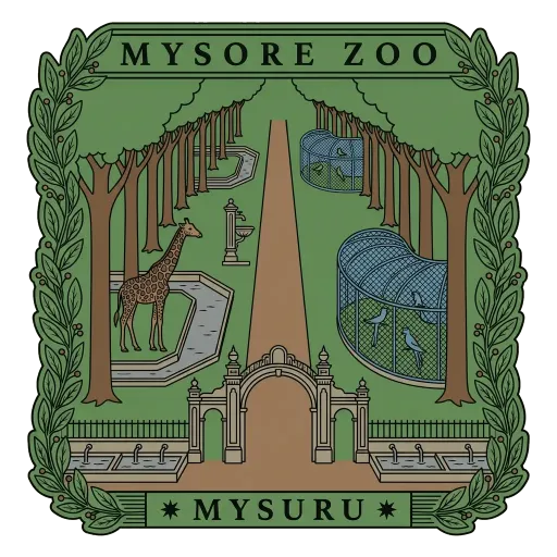 Mysore Zoo travel stamp