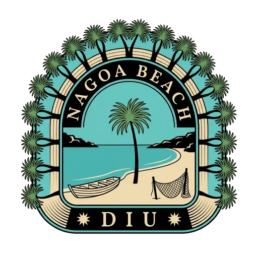 Nagoa Beach travel stamp
