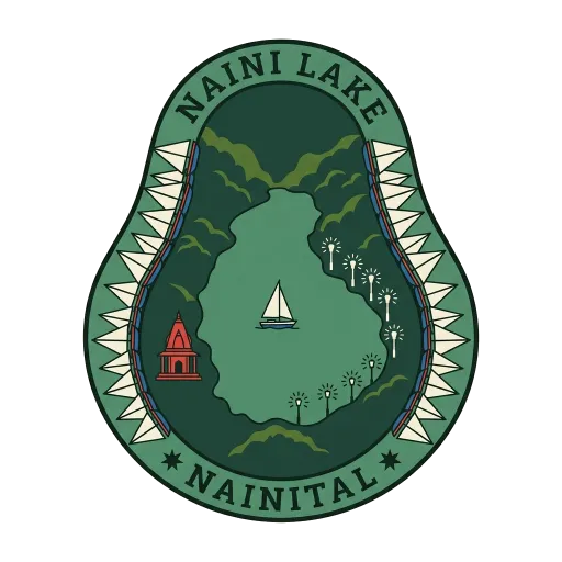 Naini Lake travel stamp