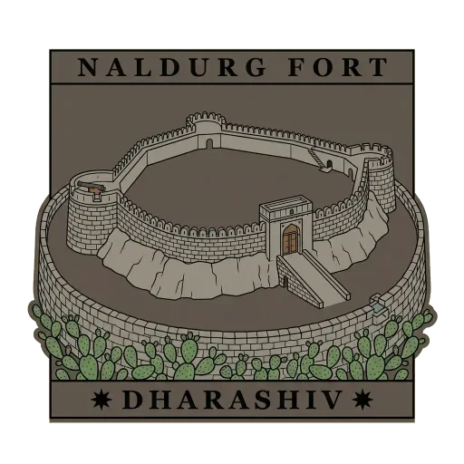 Naldurg Fort travel stamp